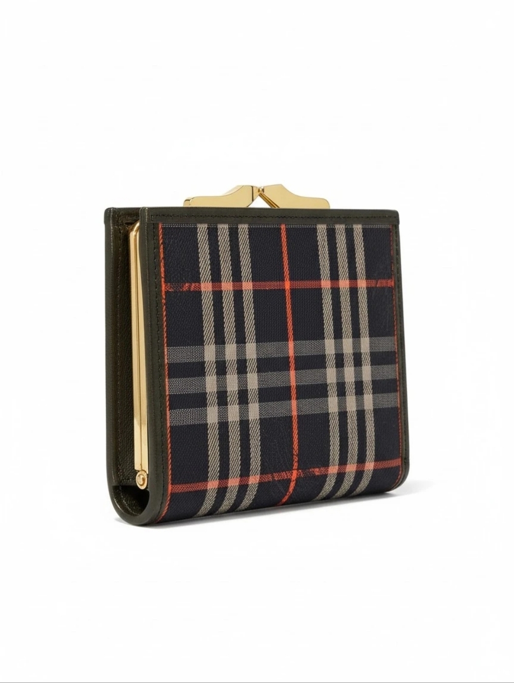 Burberrys Vintage Collectible Mini Wallet With Kisslock - Navy Nova Check - Picture 2 of 8